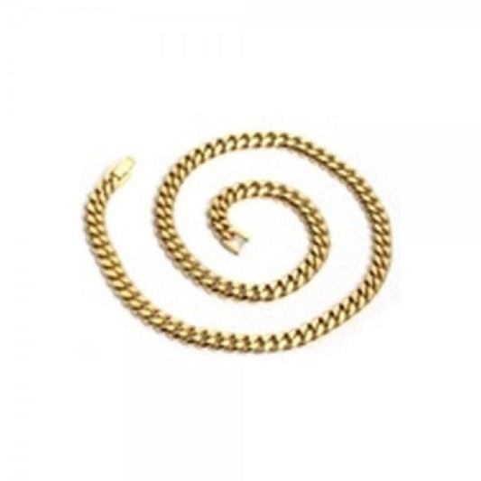 Steel Necklace w/ Yellow Gold IP 55cm