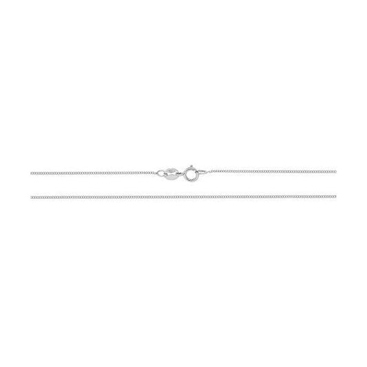 9CT WHITE GOLD CLOSE CURB CHAIN 16"