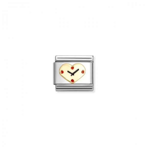 Classic Gold Heart Clock Charm