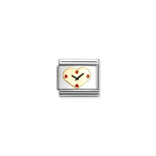 Classic Gold Heart Clock Charm