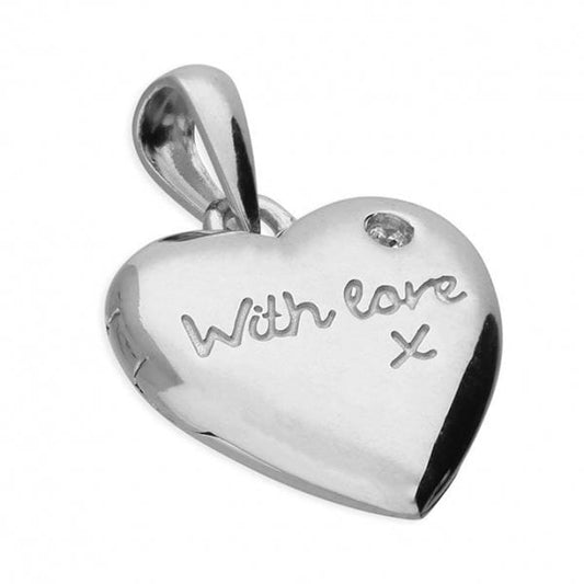 Sterling Silver Locket - "With Love x"