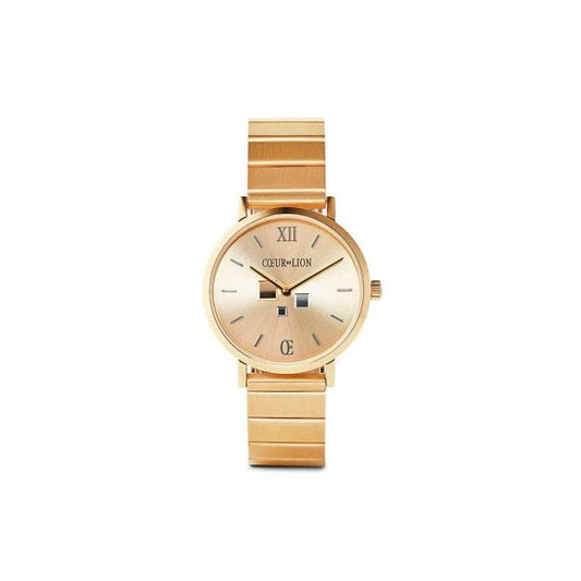 ladies yellow gold plated watch gold - gold
