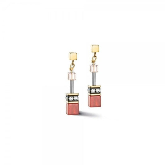 GeoCUBE® Iconic Precious Red-Beige Earrings