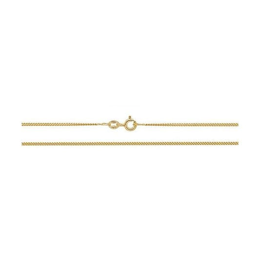 9CT YELLOW GOLD CLOSE CURB CHAIN 18"