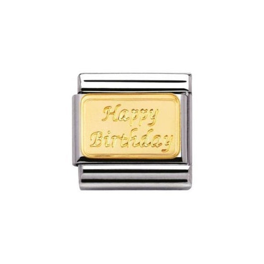 Gold Happy Birthday (Engraved) Charm