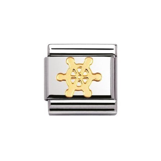Gold Boatwheel Charm