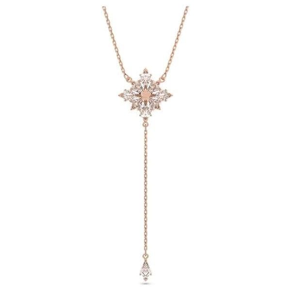 Stella Y necklace, Kite cut, Star, White, Rose