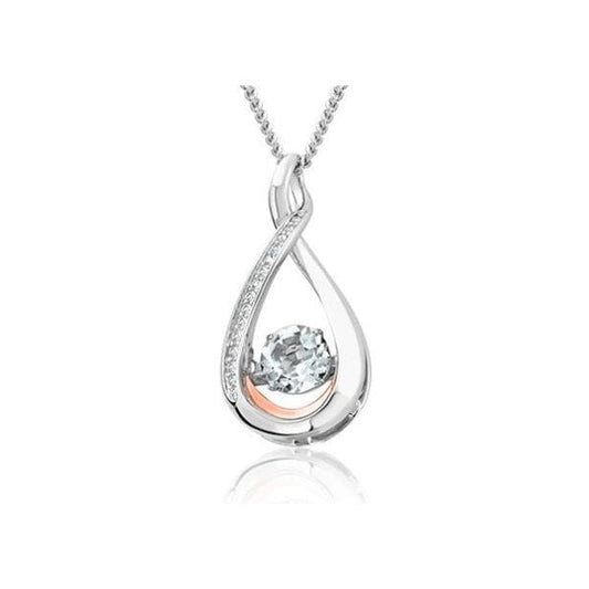 Eternity Dancing White Topaz Pendant