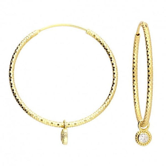 Yellow Gold Plated Earrings 37mm