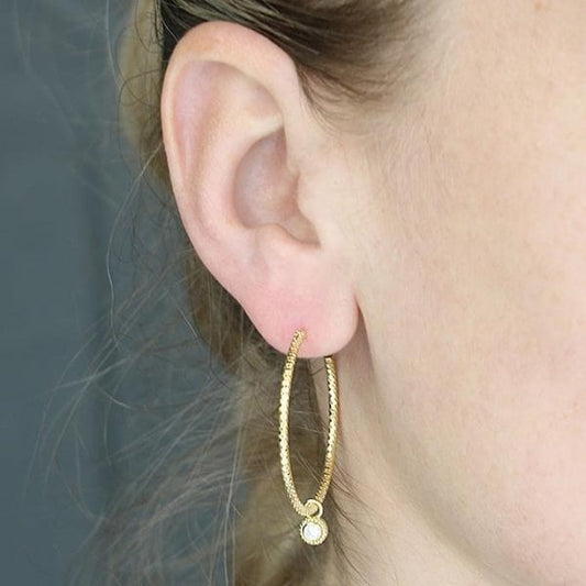 Yellow Gold Plated Earrings 37mm