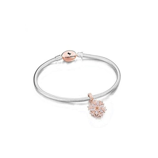 Rose Gold Snowflake Charm Bracelet