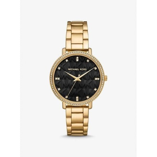 Pyper PavÃ© Gold-Tone Logo Watch