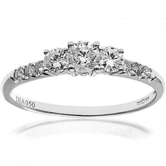 0.5CT Diamond, 18CT White Gold Ring