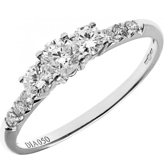 0.5CT Diamond, 18CT White Gold Ring