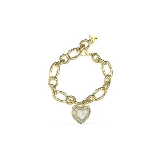 Ladies Guess Mother of Pearl Crystal Heart Bracele