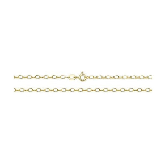 9CT YEL GOLD FACETED BELCHER CHAIN