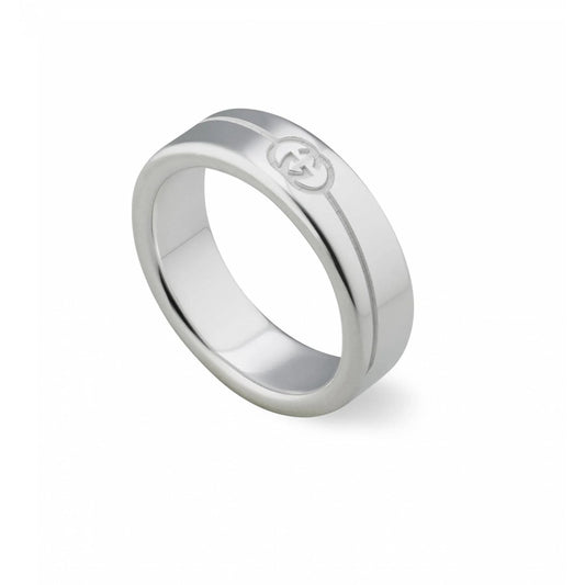 Silver GUCCI Tag Ring 6mm