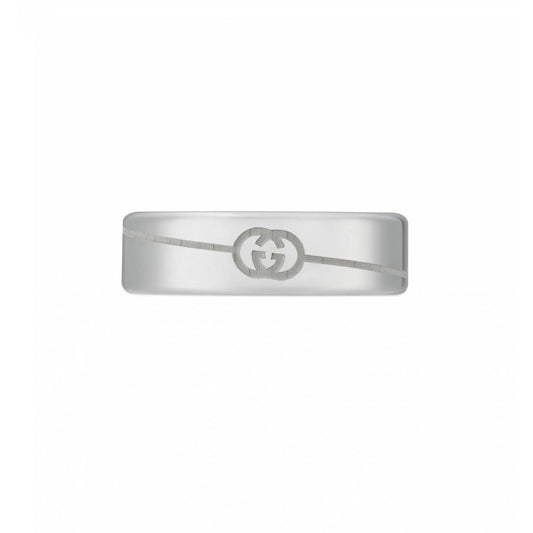 Silver GUCCI Tag Ring 6mm