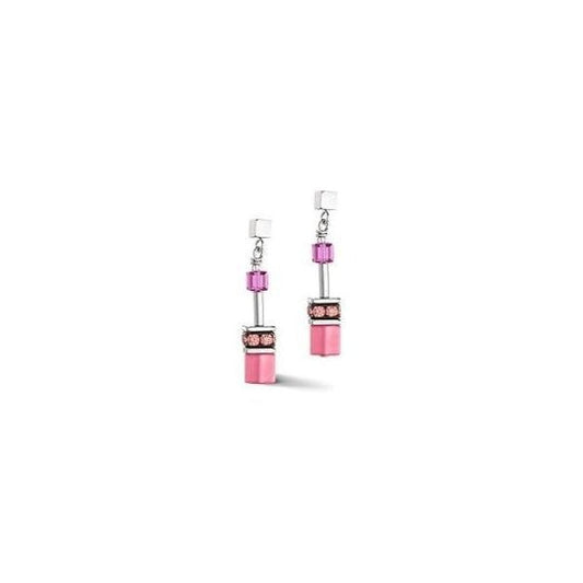 Geo Cube Magenta Earrings