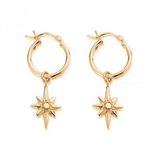 Splendid Star Gold-plated Lucky Star Hoop Earrings