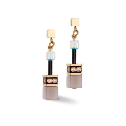 Brown Geocube Earrings