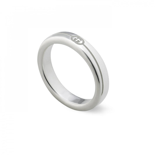 Silver GUCCI Tag Ring