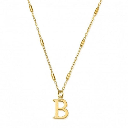 Gold Iconic Initial Necklace - B