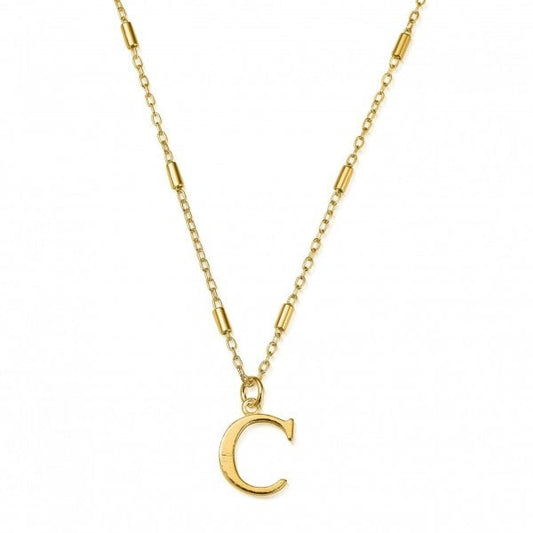 Gold Iconic Initial Necklace - C