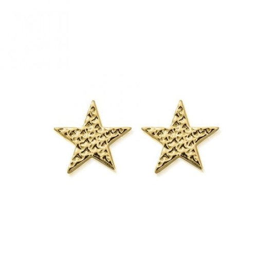 Gold Plated Sparkle Star Stud Earrings