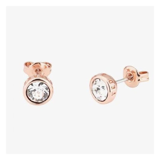 Sinaa Rose Gold Finish Crystal Stud Earrings