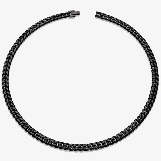 Gents Steel Necklace Matte/Polished Black 50cm