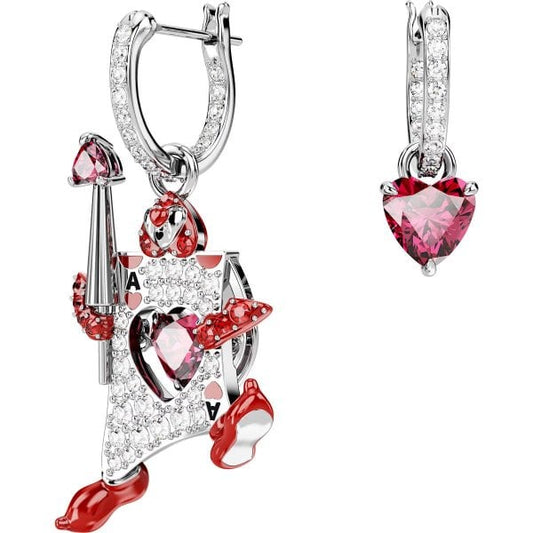 Alice in Wonderland drop earrings, Playing card