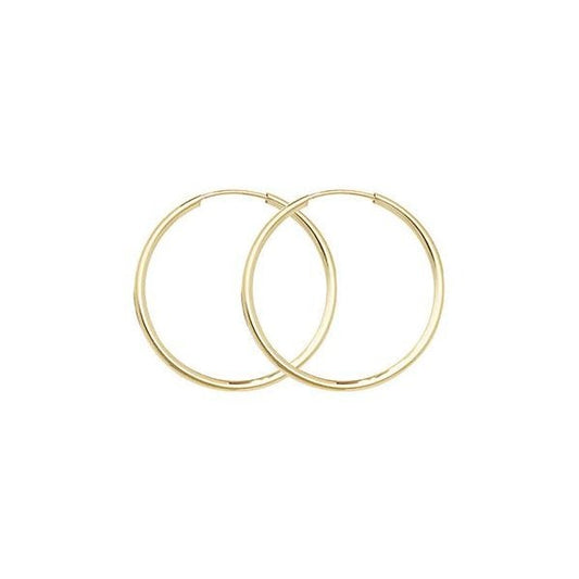 9CT YELLOW GOLD 22MM SLEEPERS