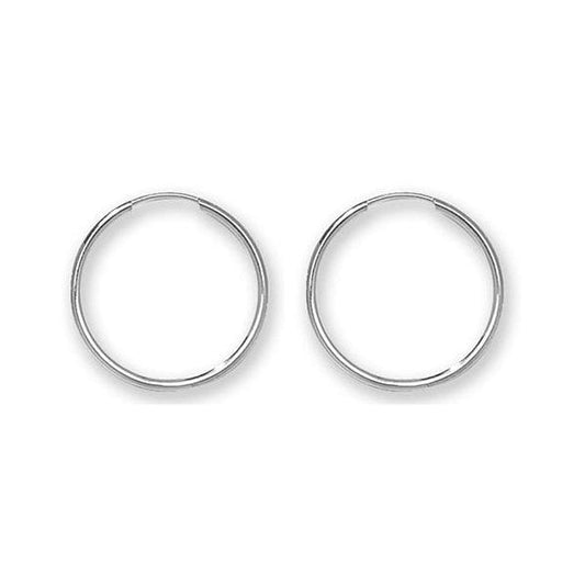 9CT WHITE GOLD 18MM SLEEPERS