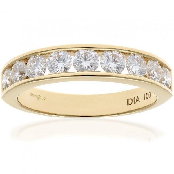 1.00ct Diamond, 18k Yellow Gold Ring - Size M