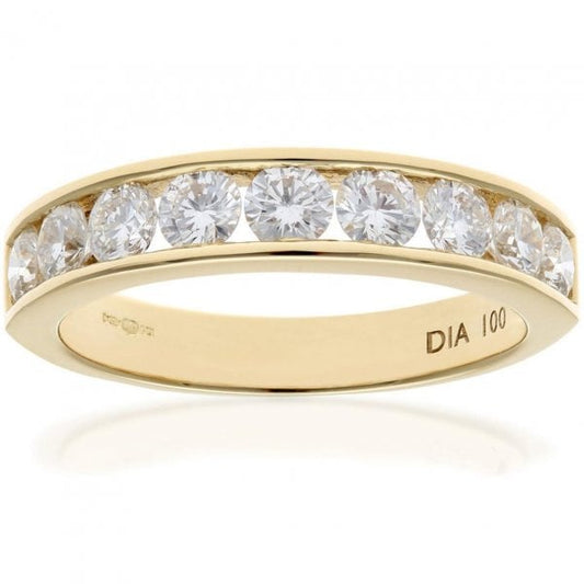 1.00ct Diamond, 18k Yellow Gold Ring - Size M