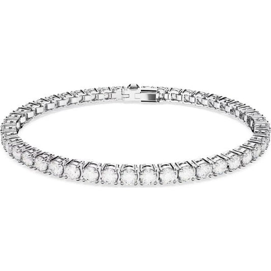 Matrix Tennis bracelet, Round cut, White, Small