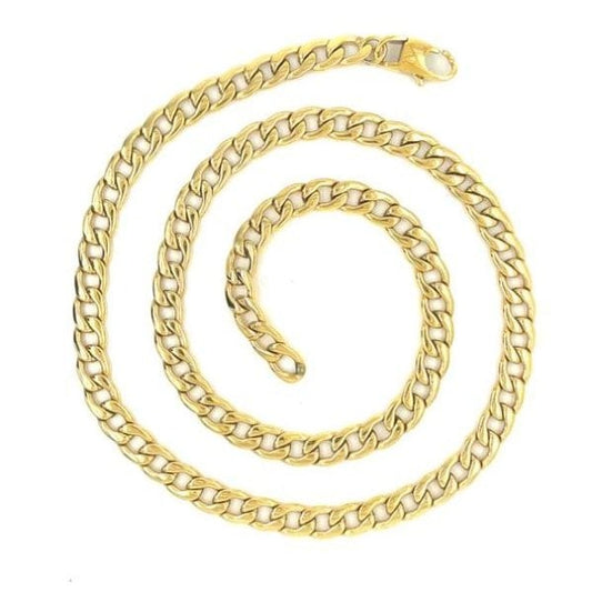 Steel Necklace with Gold IP Plating 50cm
