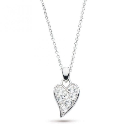 Desire White Topaz 17" Small Heart Necklace