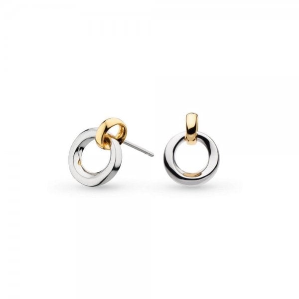 Bevel Cirque Link Golden Stud Earrings