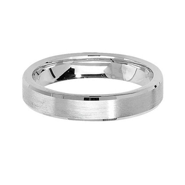 SILVER 4MM SATIN WED BAND - SIZE R