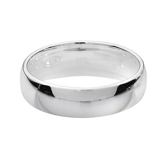 SILVER WEDDING RING 5MM - SIZE S