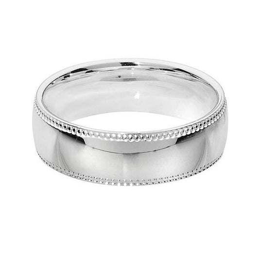 SILVER WEDDING RING 6MM - SIZE T