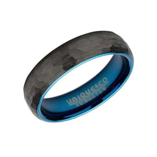 Ring Hammered with Black IP Plating 6mm
