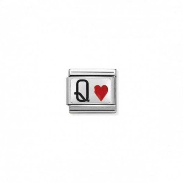Silver Queen of Hearts Charm