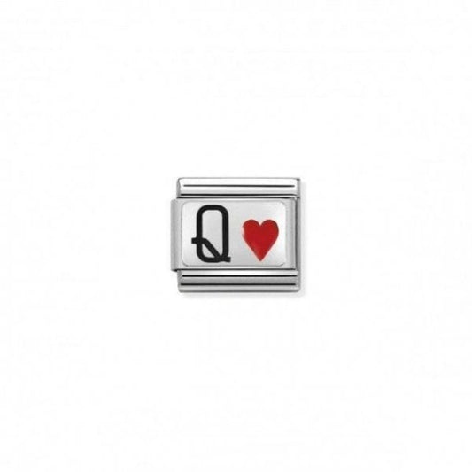 Silver Queen of Hearts Charm