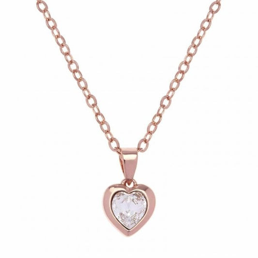 Rose Crystal Heart Pendant