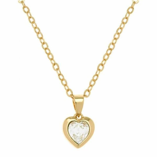 YELLOW GOLD PLATED HANNELA CRYSTAL HEART NECKLACE