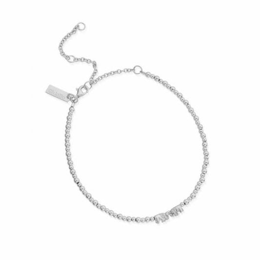 Sterling Silver Mini Cute Lucky Elephants Anklet