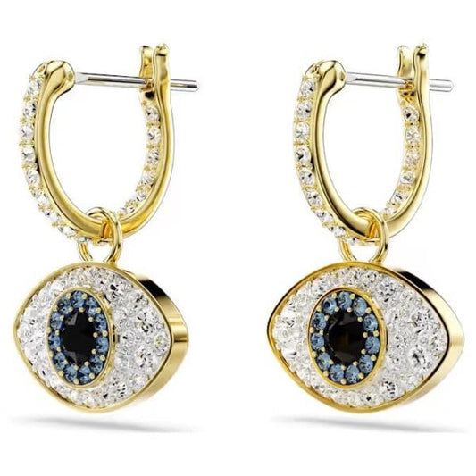 Symbolica drop earrings, Evil eye, Blue, Gold-tone